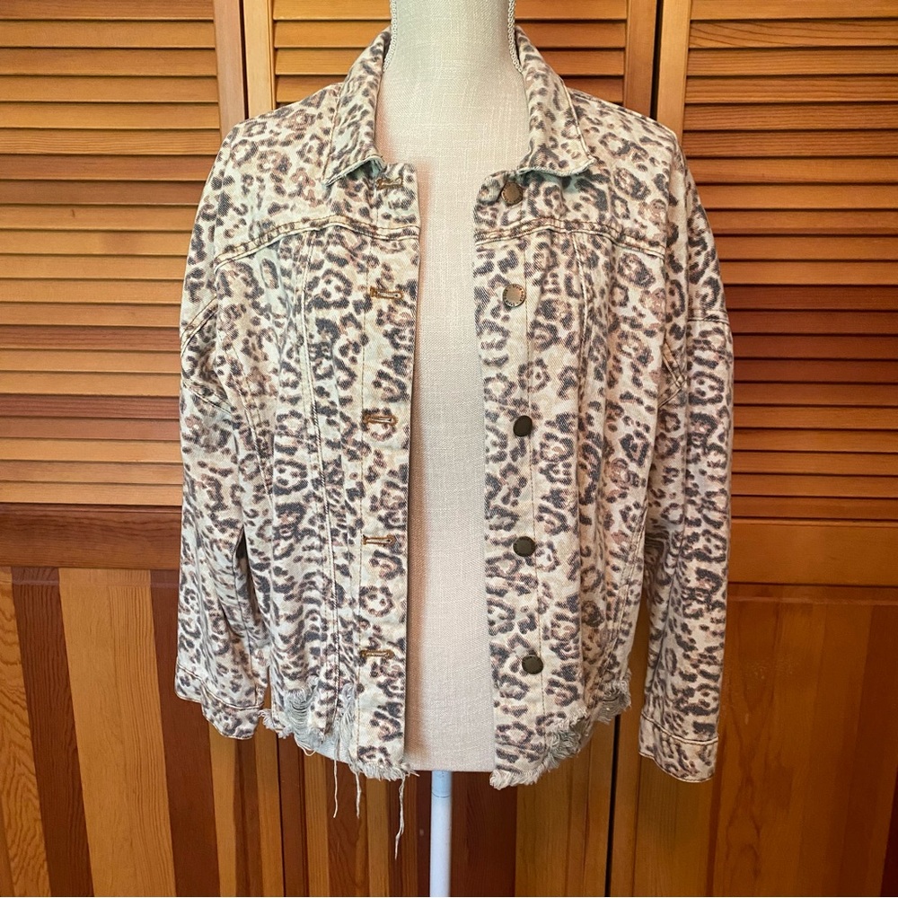 Leopard Print Jean Jacket